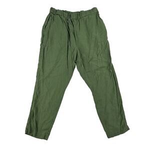 OFY - Elasticated Waist Loose Fit Pants in Green